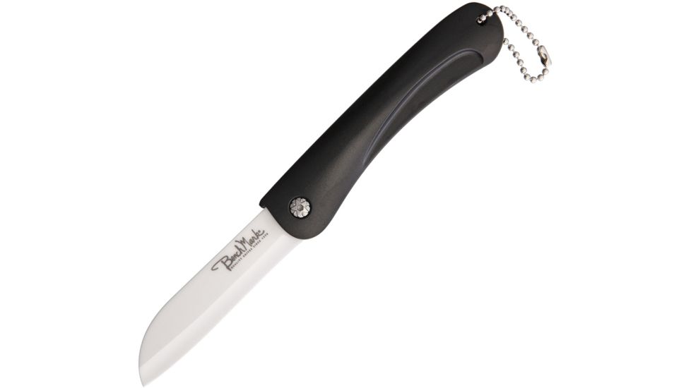 Benchmark Ceramic Folder Black Handle Folding Knife,3in,Black,Composition Handle BMK062