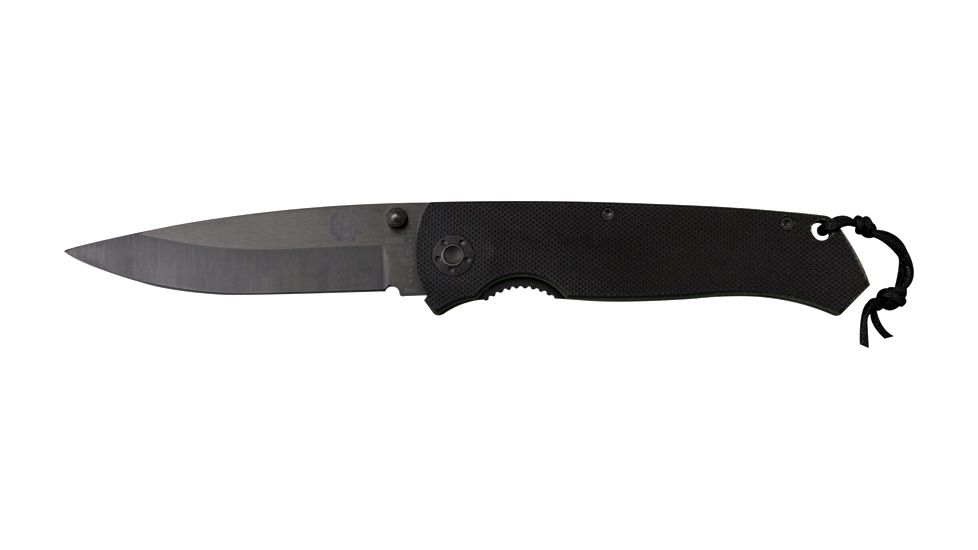 Benchmark Ceramic Linerlock, black ceramic Blade, Black textured Carbon fiber Handle BMK008