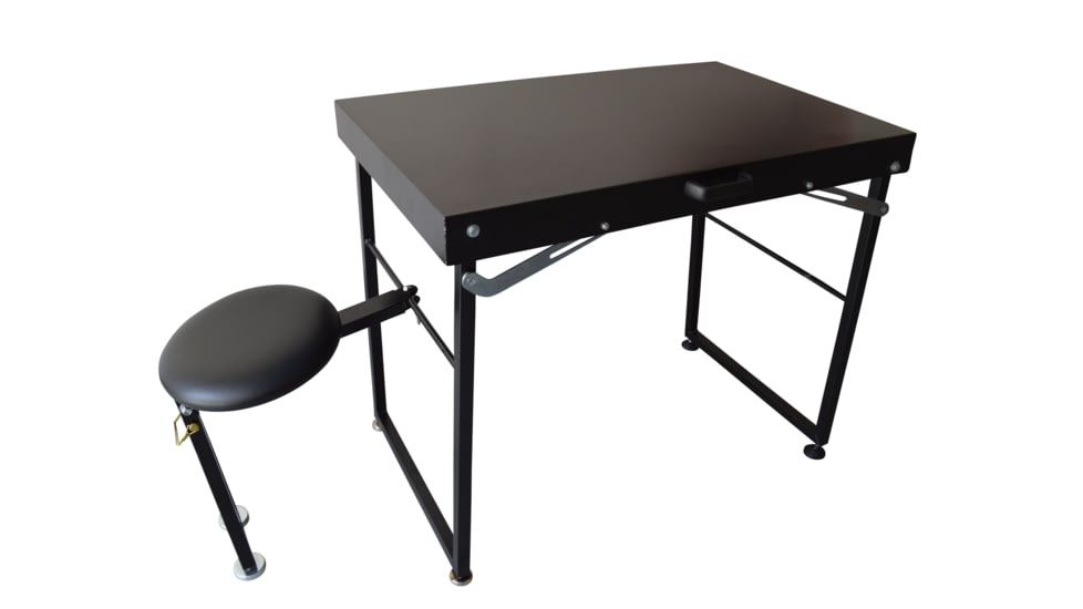 BenchMaster Shooting Table With Seat, Steel Consruction, Black, BMST2