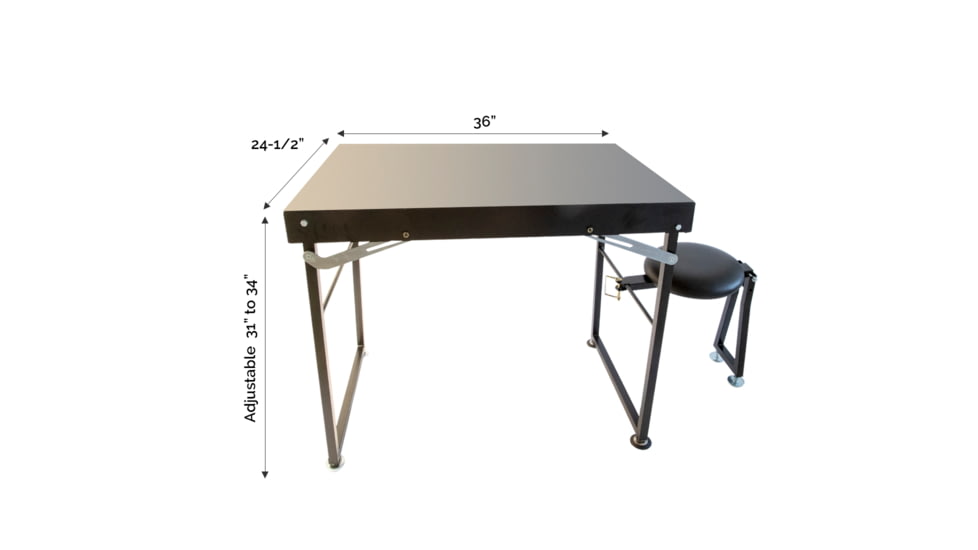 BenchMaster Shooting Table With Seat, Steel Consruction, Black, BMST2