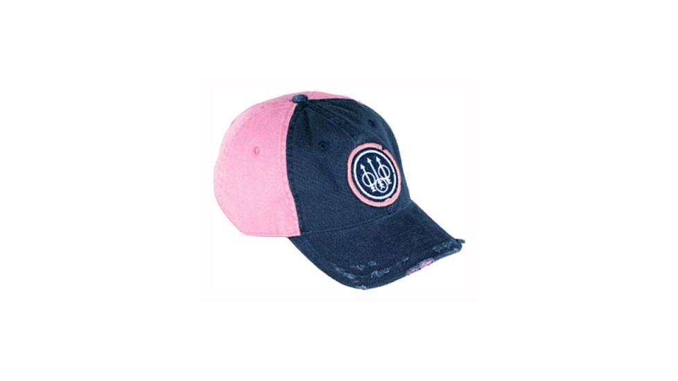 Beretta Cap Washed W/trident Logo Pink/navy Blue