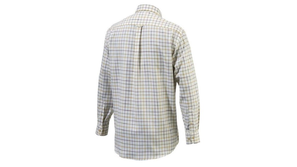 Beretta Mens Button Down Shirt,White Green Yellow Check,L LU321T0754011NL