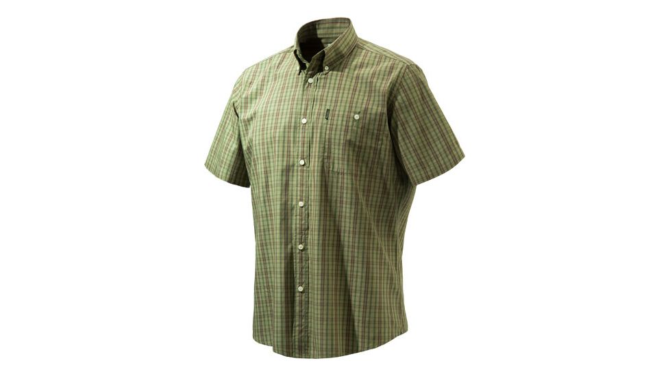 Beretta Mens Drip Dry Short Sleeve Shirt, Green Check, Small LU520075170788S