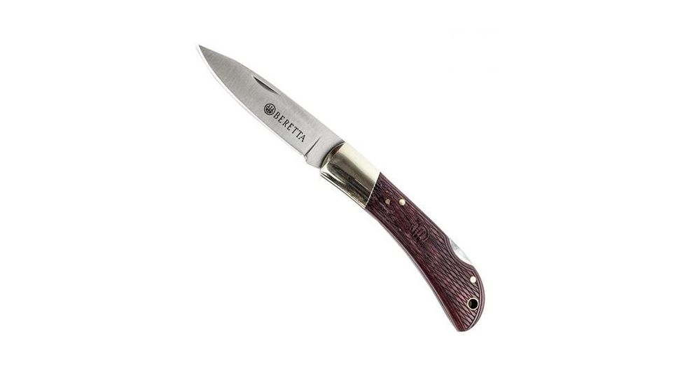 Beretta Multi-Use Hunting Folding Knife, 2.95in, AISi 440B, Brown Cocobolo Wood Hande, 126/1LGP