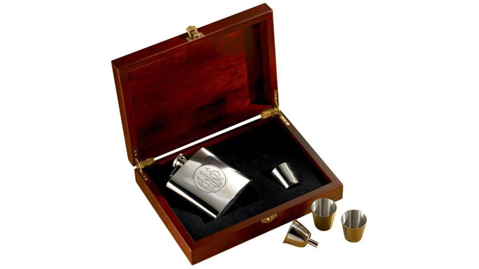 Beretta Set Of 6 Oz Flsk, 3 Glasses In A Wood Box 0G4900010085