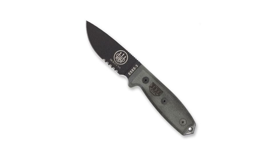 Beretta Special Team Survival Knife with Sheath, Black BER-ESSE3PMBB