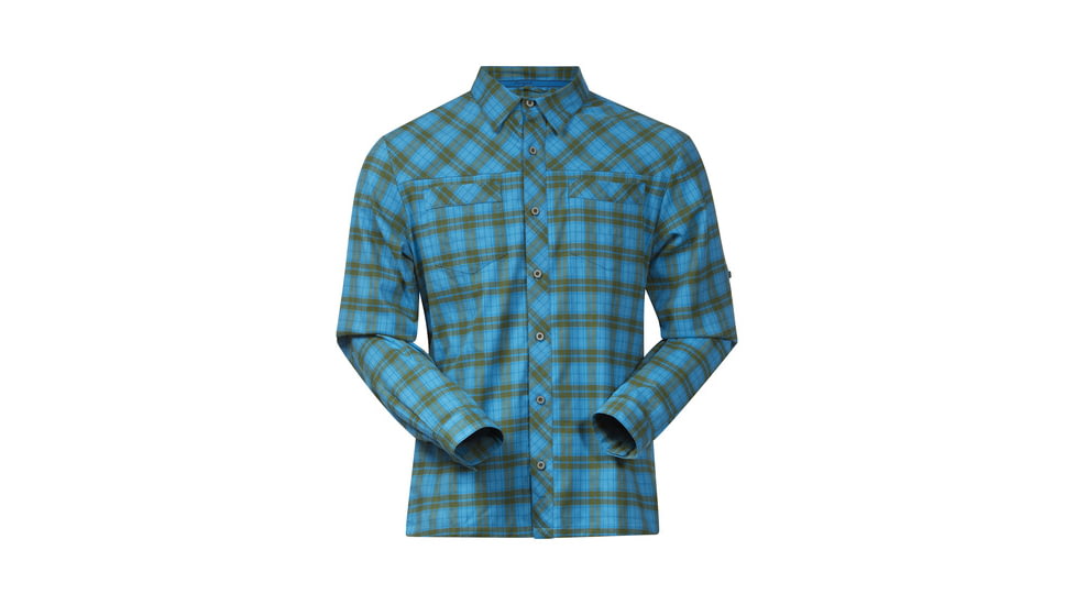 Bergans of Norway Granvin Shirt - Mens-Sea Blue/Green Tee Check-Large bgn0043-Sea Blue/Green Tee Check-Large