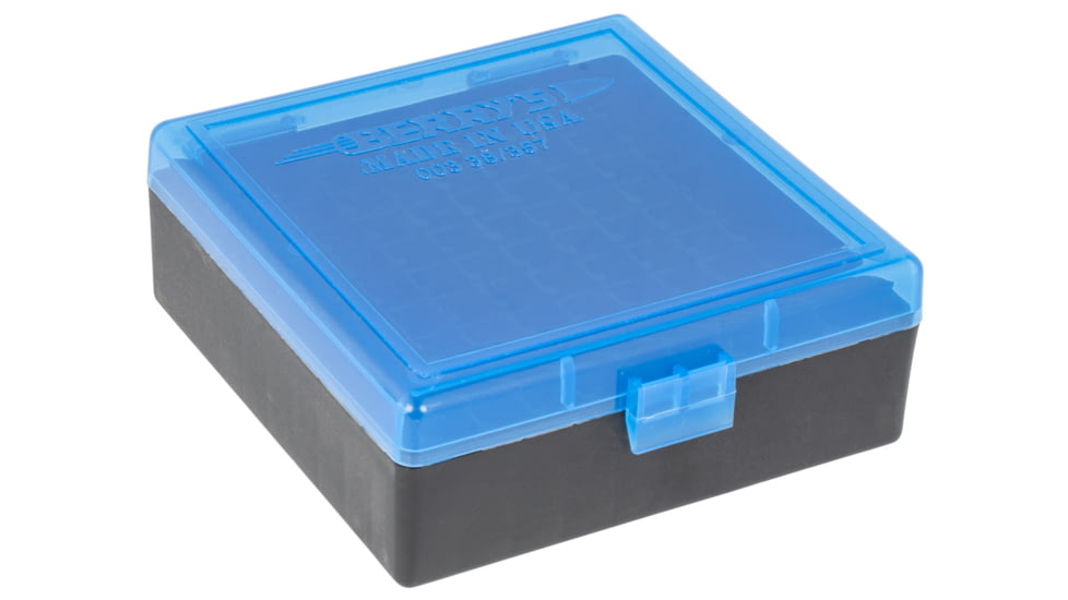 Berrys 95182 003 Ammo Box 38 Special,357 Mag 100rd Blue Lid W/Black Bottom