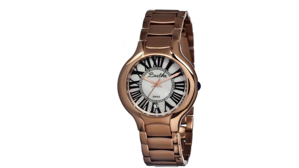 Bertha Maude Ladies Watch, Rose Gold Metal Band, Rose Gold Bezel, Black Analog Dial, Rose Gold Hand BTHBR2605