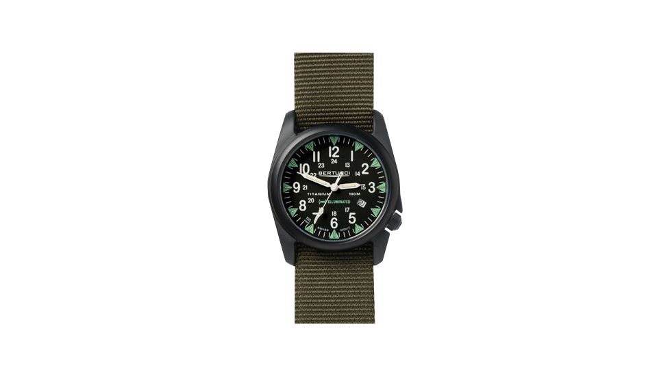 Bertucci Watches A-4T Illuminated Watch with Black dial/black titanium case, 44mm 13447