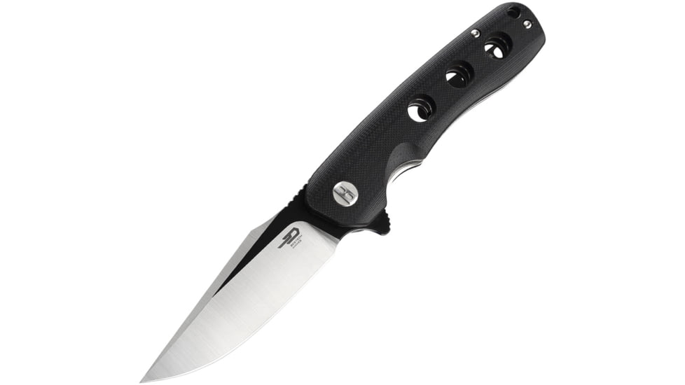 Bestech Knives Arctic Linerlock Folding Knife, 3.5in D2 tool steel blade, Black, Black G10 handle, BG33A-1