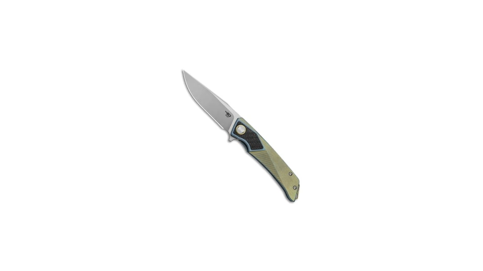 Bestech Knives Bestech Knives Sky Hawk Frame Lock Flipper Knife Blue/Gold CF 3.6" Blasted, Blue/Gold, CPM S35VN, adult, BHQ-87420