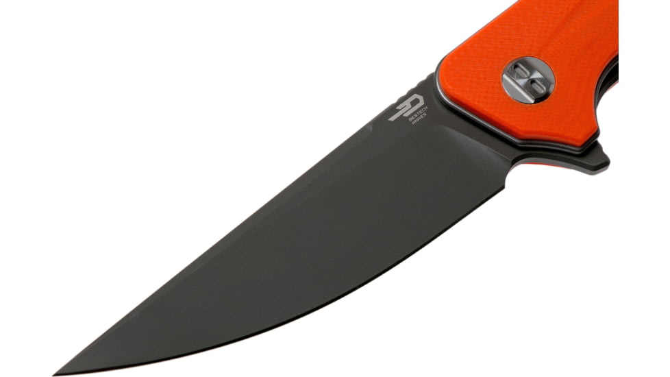 Bestech Knives Eye of Ra Linerlock Orange Folding Knife, 3.38 gray coated D2 tool steel blade, Orange G10 handle, BG23D