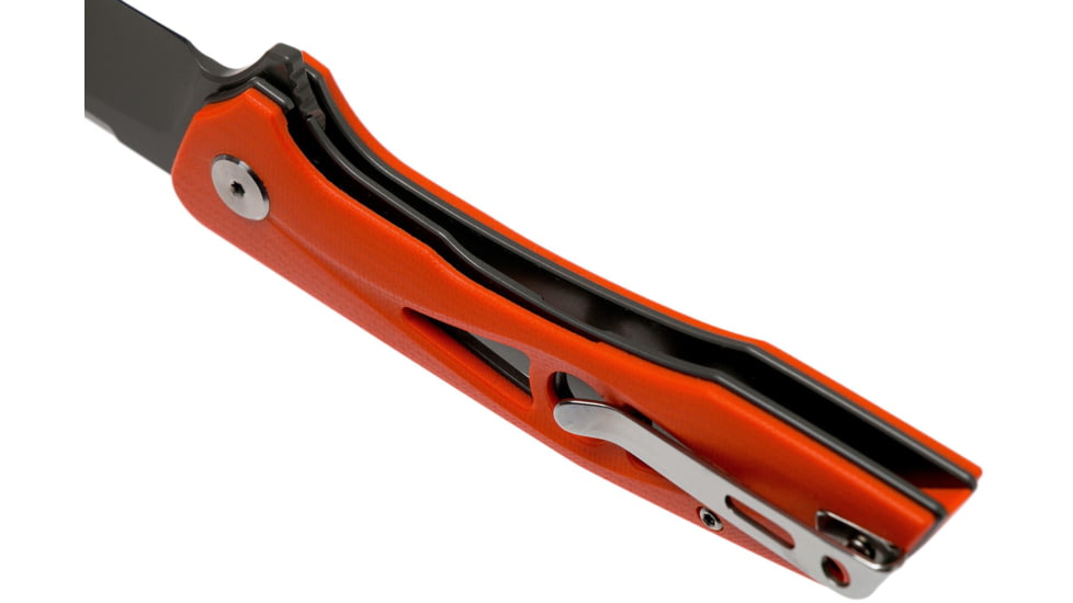 Bestech Knives Eye of Ra Linerlock Orange Folding Knife, 3.38 gray coated D2 tool steel blade, Orange G10 handle, BG23D