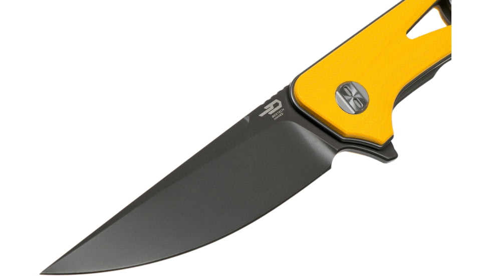 Bestech Knives Eye of Ra Linerlock Yellow Folding Knife, 3.38 gray coated D2 tool steel blade, Yellow G10 handle, BG23C