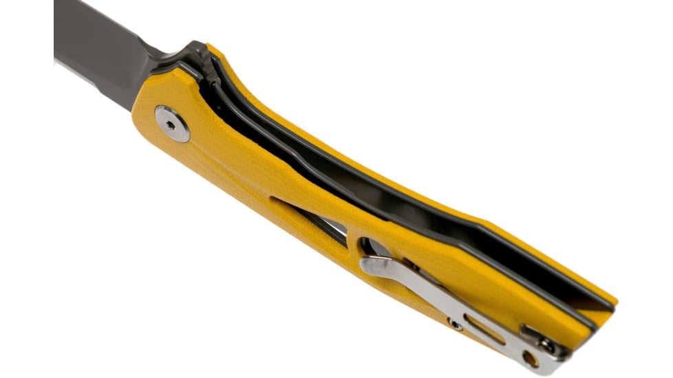 Bestech Knives Eye of Ra Linerlock Yellow Folding Knife, 3.38 gray coated D2 tool steel blade, Yellow G10 handle, BG23C