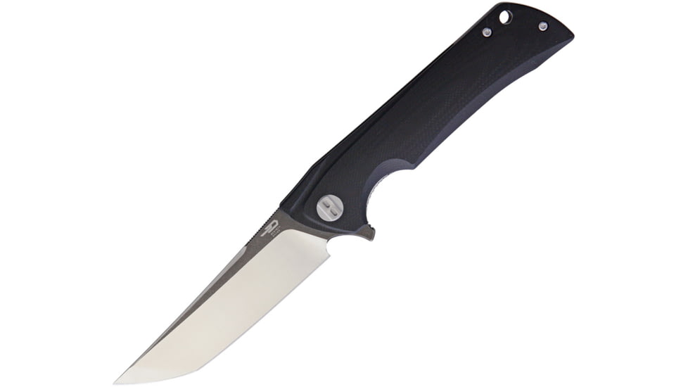 Bestech Knives Paladin Linerlock Black Tanto Folding Knife, 3.63 D2 tool steel tanto black stonewash and sati, Black G10 handle, BG16A-2