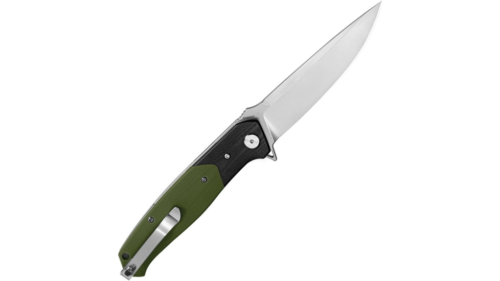 Bestech Knives Swordfish Linerlock Folding Knife, 4in, MagnaCut, Plain Edge, G10 Handle, Black/Green, BG03J