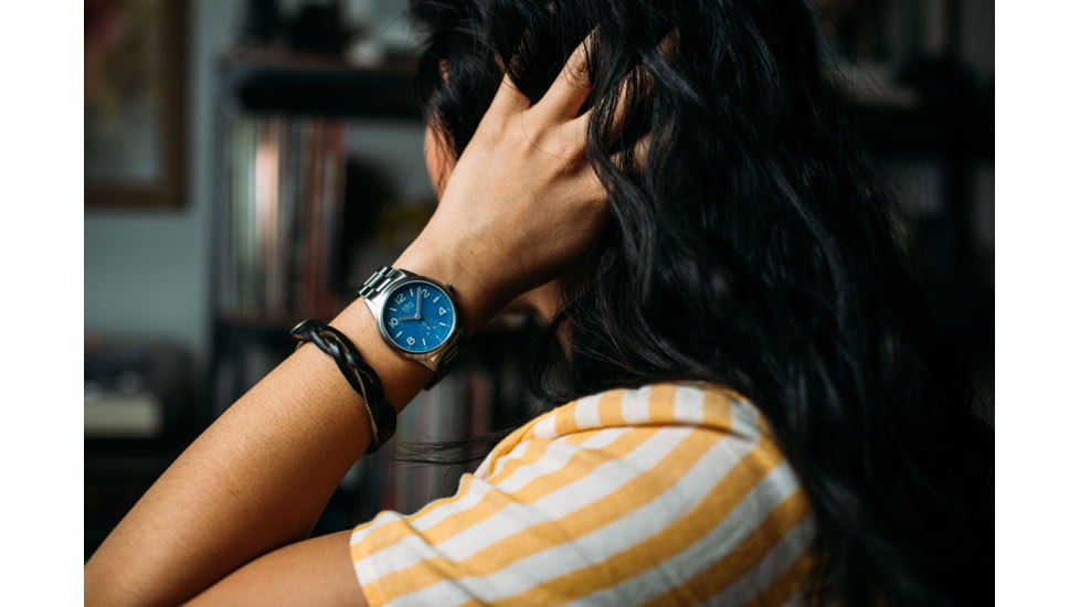 Bia Suffragette Watches, Blue Dial, Steel Lonk Bracelet, Steel, One Size, B1003