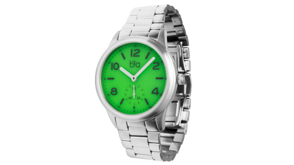 Bia Suffragette Watches, Green Dial, Steel Link Bracelet, Steel, One Size, B1005
