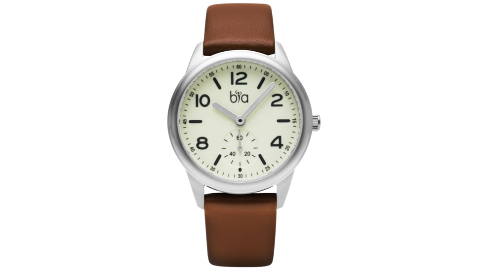 Bia Suffragette Watches, Ivory Dial, Brown Strap, Steel, One Size, B1020