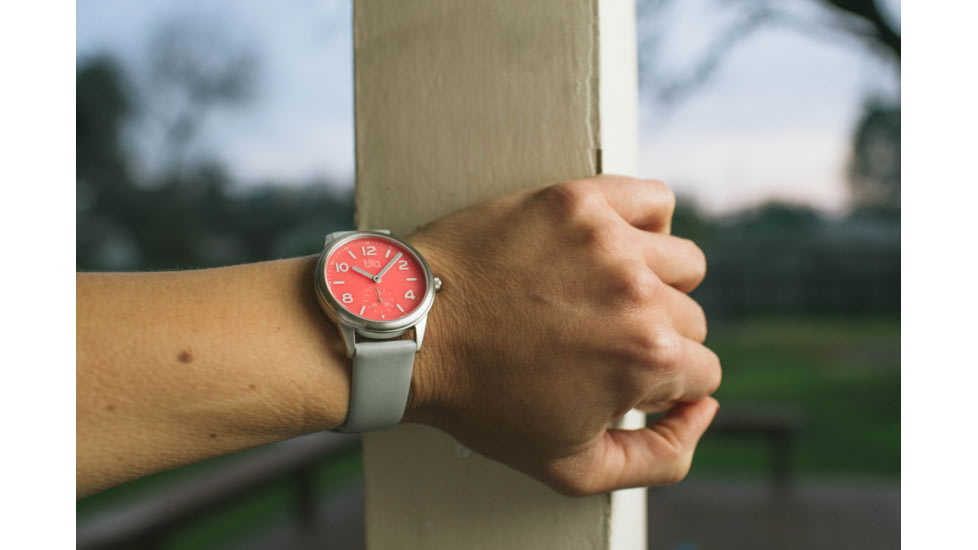 Bia Suffragette Watches, Pink Dial, Gray Strap, Steel, One Size, B1016