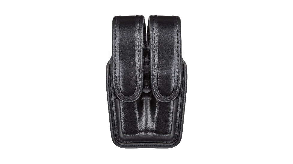Bianchi 7944 Slimline Double Mag Pouch, Hi Gloss Black w/ Hidden Snap, Fits Glock 17/19 &amp; Similar