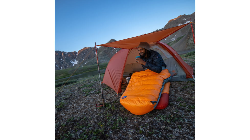 Big Agnes Torchlight EXP 0 Sleeping Bag, Tangelo/Chinois Green, Small, BTEXPSL025