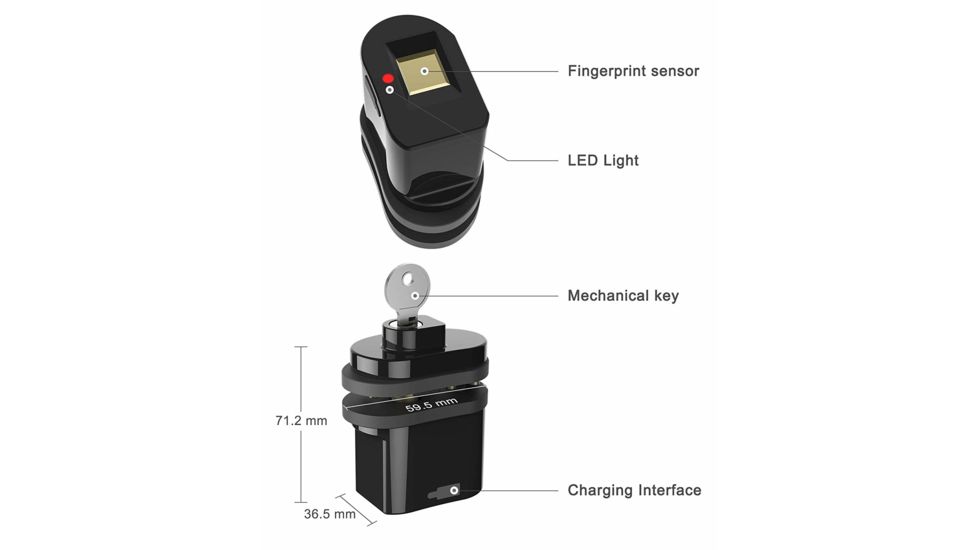 Bison L1 Biometric Fingerprint Trigger Lock, Black, Small BTL-L1-0001