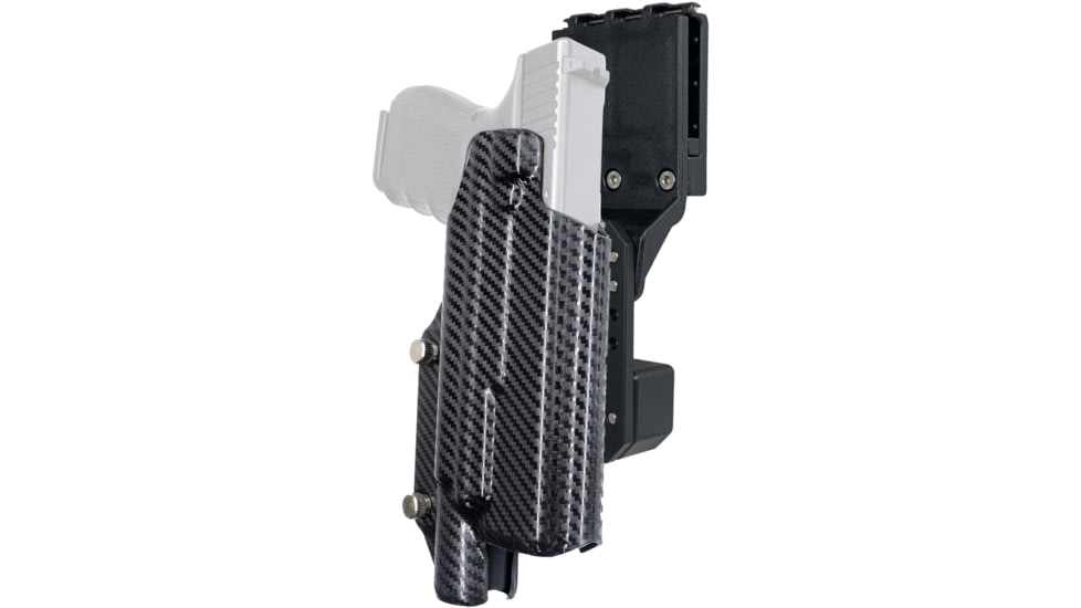 Black Scorpion Outdoor Gear Pro Competition OWB Holster, Glock 17, 19,  19X, 22, 31, 44, 45 w/ X300, Right Hand, Carbon Fiber, HC04-USPSA-GL17X300CFRH