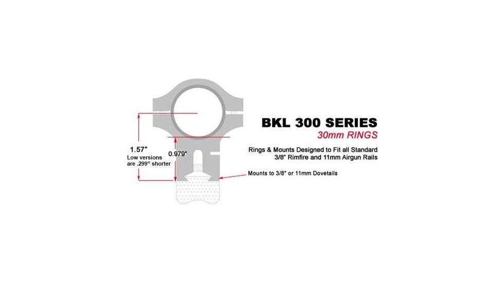 BKL 300 Series 30mm Rings Specs