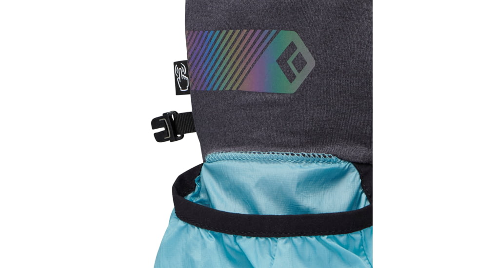 Black Diamond Deploy Wind Hood Gloves, Carbon/Glacier, Extra Small, BD8017429642XSM1