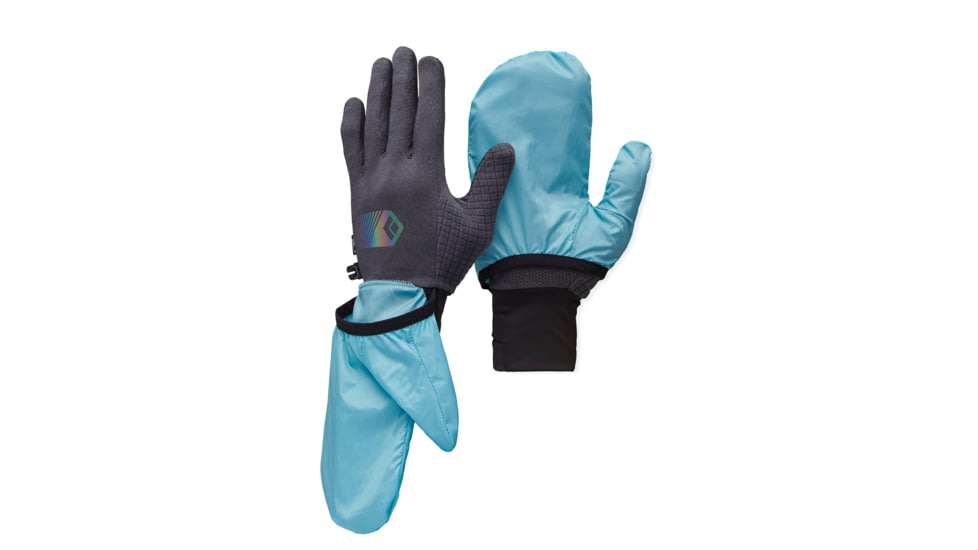Black Diamond Deploy Wind Hood Gloves, Carbon/Glacier, Extra Small, BD8017429642XSM1