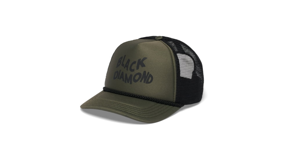 Black Diamond Flat Bill Trucker Hat, Tundra/Black Wavy, AP7230499687ALL1