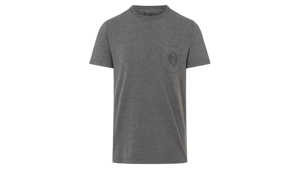 Black Diamond Rays Pocket Tee - Mens, Charcoal Heather, Extra Small, AP7300360036XSM1
