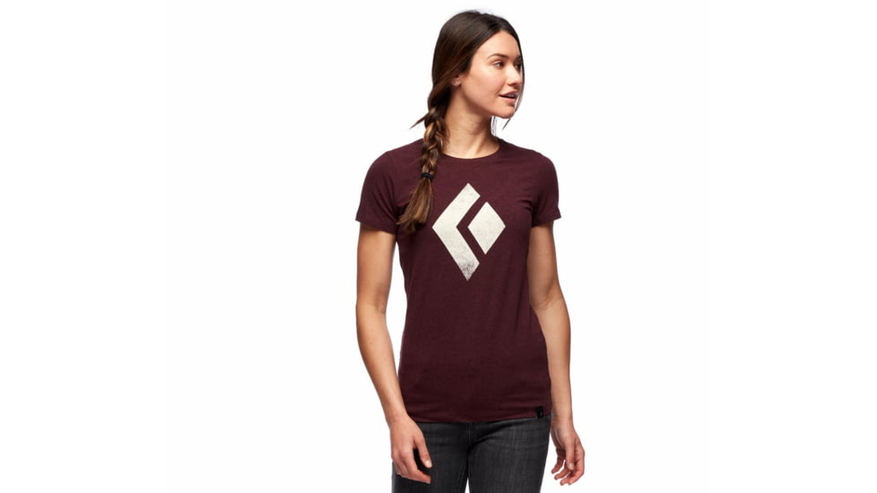 Black Diamond SS Chalked Up Tee - Womens, Bordeaux Heather, Extra Small, AP7300526022XSM1