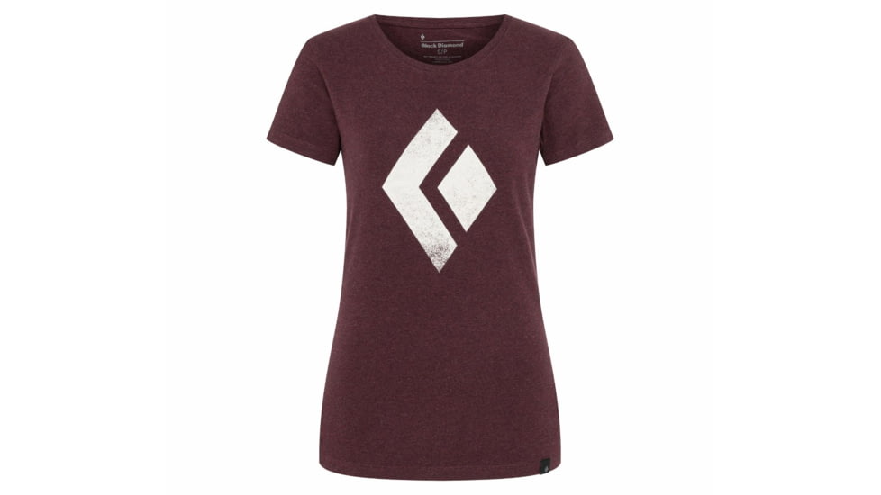 Black Diamond SS Chalked Up Tee - Womens, Bordeaux Heather, Extra Small, AP7300526022XSM1