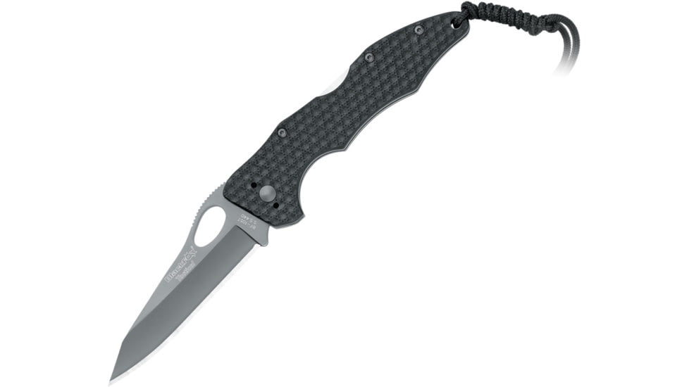 Black Fox Tactical Lockback Folding Knife, 3.25 gray titanium coated 440 stainless blade, Black G10 handle, 01FX276