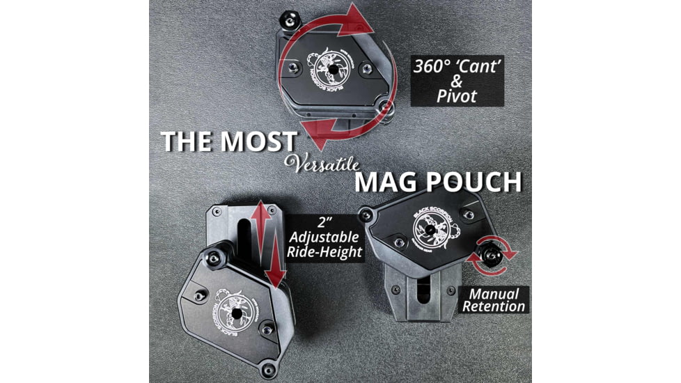 Black Scorpion Outdoor Gear Ambidextrous Single/Double Stack Competition Magazine Pouch, Ambidextrous, BLUE, MP01-1111-01BL
