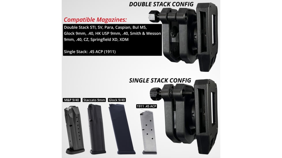 Black Scorpion Outdoor Gear Ambidextrous Single/Double Stack Competition Magazine Pouch, Ambidextrous, BLUE, MP01-1111-01BL