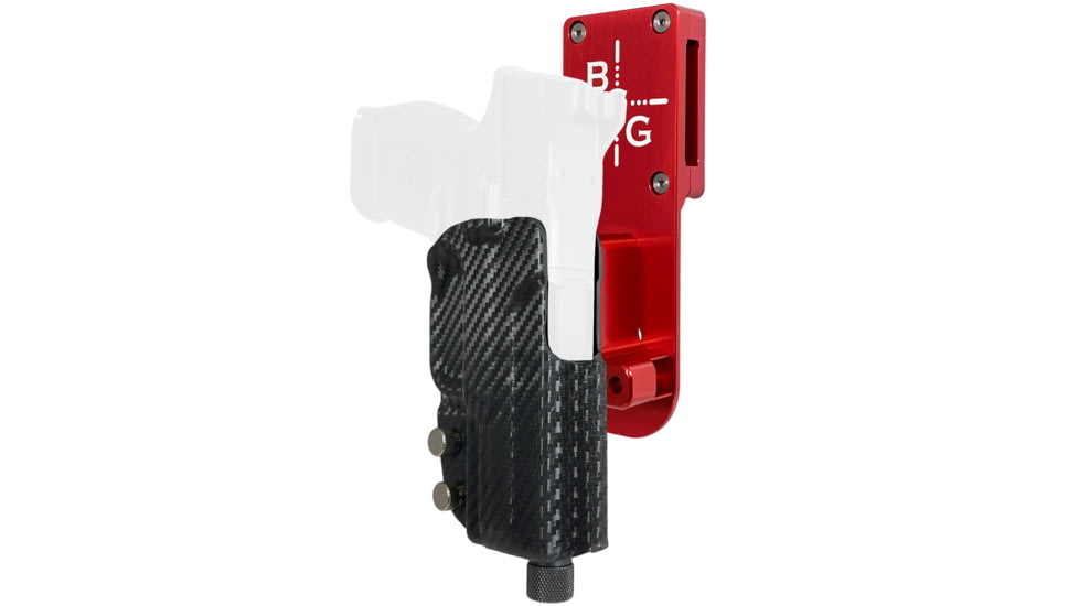 Black Scorpion Outdoor Gear FNH 509 Compact/Midsize Pro Heavy Duty Competition Holster, Left Hand, Red Shell / Carbon Fiber, HCD2-USPSABS-FN509CFLH