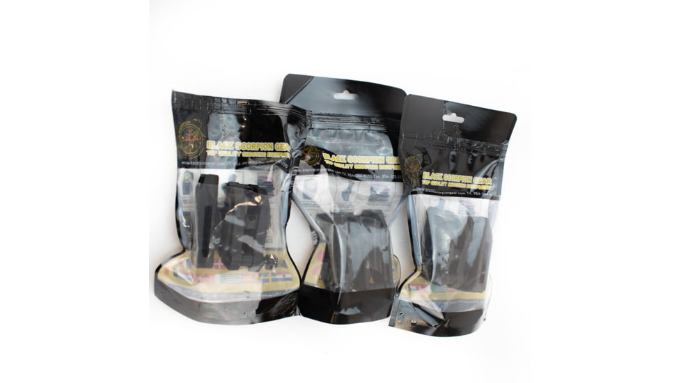 Black Scorpion Outdoor Gear IPSC / USPSA Black Scorpion Storm I Pistol Magazine Pouches , 3 Pouches, Race Purchase, Black, Standard, C005-5555-MPBK