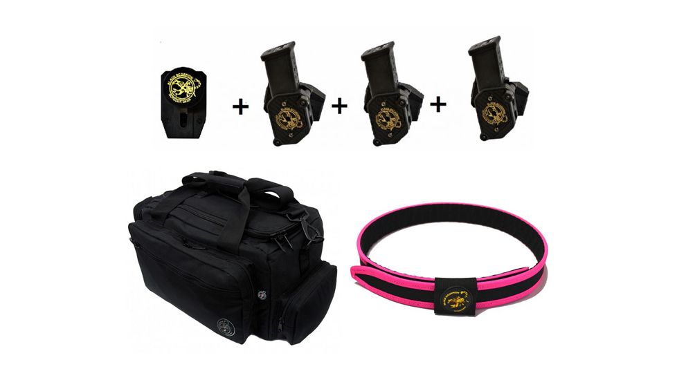 Black Scorpion Outdoor Gear IPSC / USPSA Black Scorpion Grand Master Pistol Magazine Pouch / Belt Combo, Pink, Extra Large, CO04-4444-01GMXLPNK