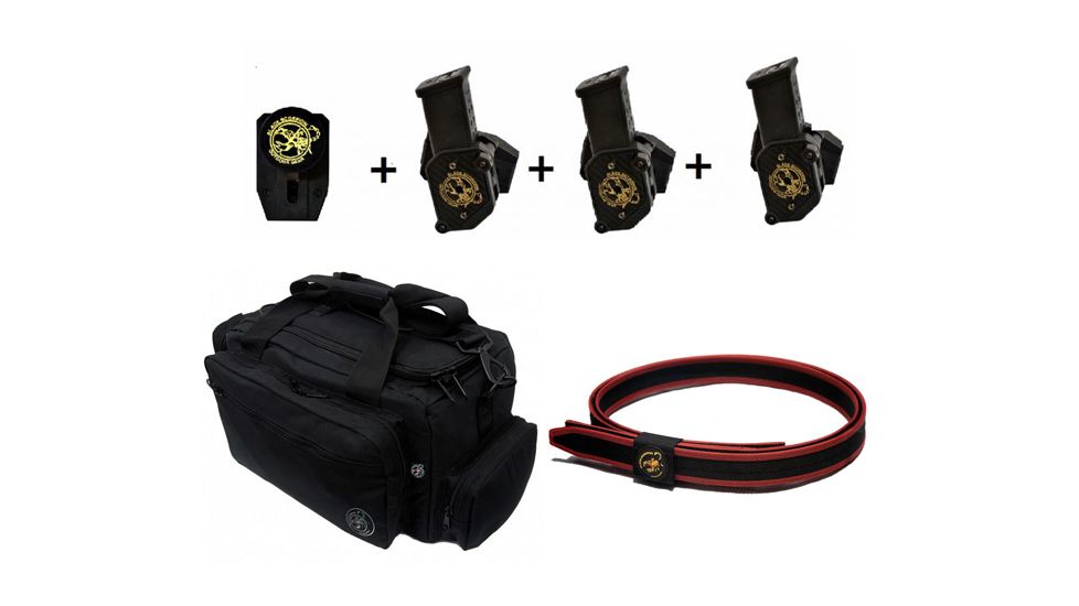 Black Scorpion Outdoor Gear IPSC / USPSA Black Scorpion Grand Master Pistol Magazine Pouch / Belt Combo, Red, Large, CO04-4444-01GMLRED