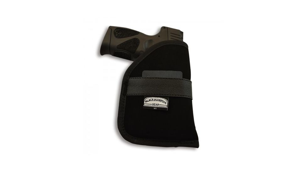 Black Scorpion Outdoor Gear Pocket Holster Ambidextrous W1, Black, Fit Gun 5 shot revolver 2in and most 3.80 guns, HC13-IWB05-BSGPNW1-BKRH