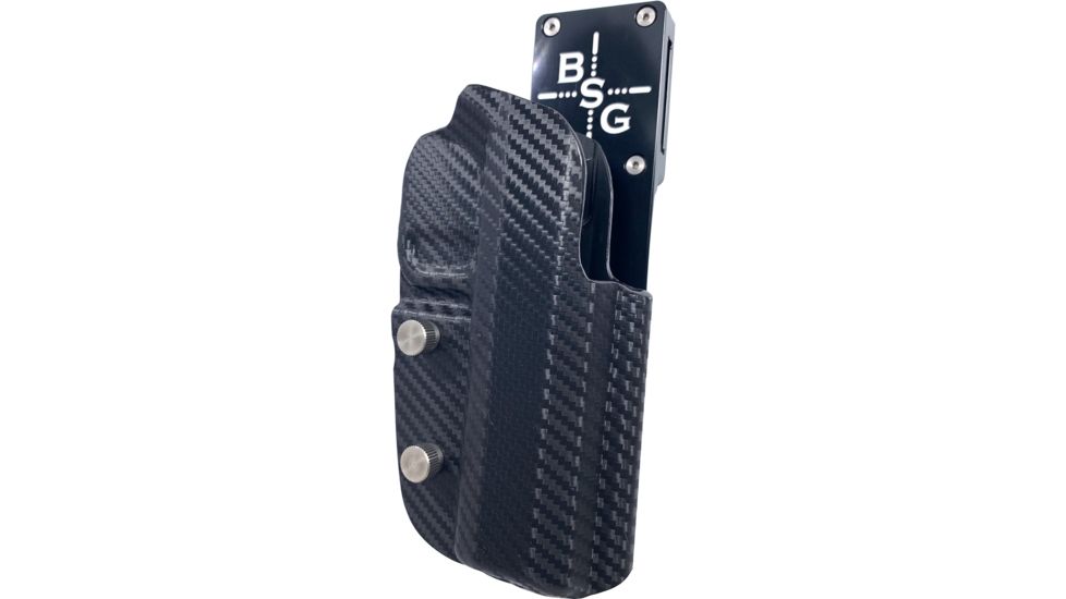 Black Scorpion Outdoor Gear Pro Heavy Duty Competition Holster, Right Hand, 2011, 5in Barrel, 1.5 - 1.75in Belts, Kydex/ 6066 Aluminum, Carbon Fiber/Black, HCD1-USPSABS-2011FCFRH