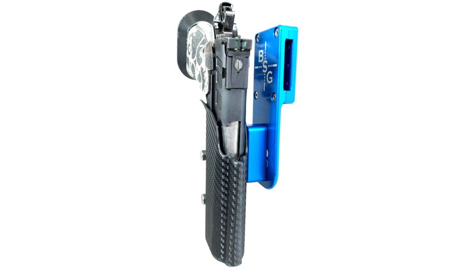 Black Scorpion Outdoor Gear Pro Heavy Duty Competition Holster, Right Hand, 2011, 5in Barrel, 1.5 - 1.75in Belts, Kydex/ 6066 Aluminum, Carbon Fiber/Blue, HCD3-USPSABS-2011FCFRH