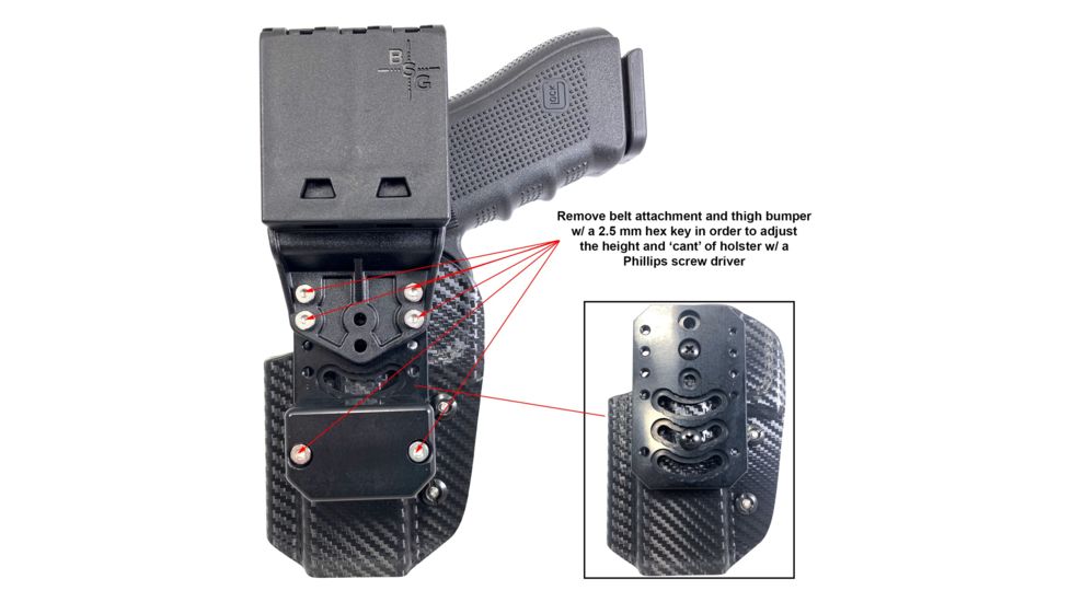 Black Scorpion Outdoor Gear Pro USPSA Competition Holster, Right Hand, GLOCK 17/ 19/ 19X/ 22/ 45, 4.02 - 4.49in Barrel, 1.5 - 1.75in Belts, Kydex, Carbon Fiber, HC04-USPSA-GL17CFRH