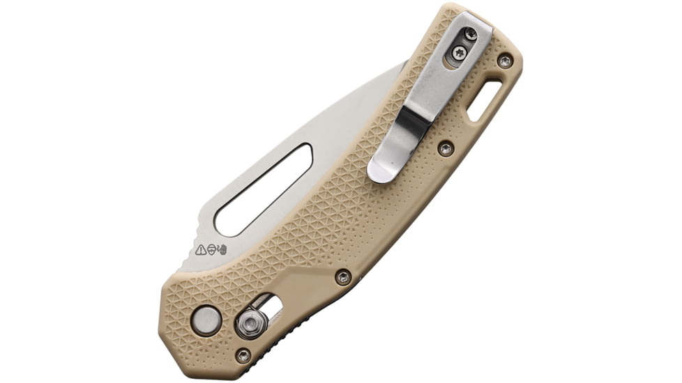Blackfire Pivot Lock Folding Knife, 4in Closed, 3in Satin D2 Tool Steel Drop Point Blade, Tan Nylon Handle, OGK000TNB