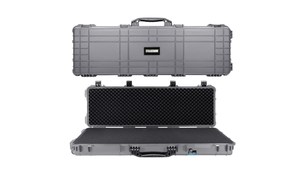 BlackHawk 38in Waterproof Roller Hard Rifle Case w/ Foam, Gray, Small, BH00013-GRA